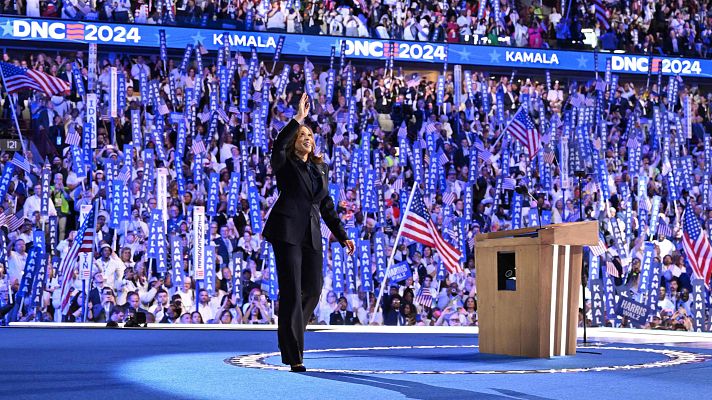 Telediario 1 - El Partido Demócrata resucita en las encuestas tras el nombramiento de Harris como su candidata a la presidencia