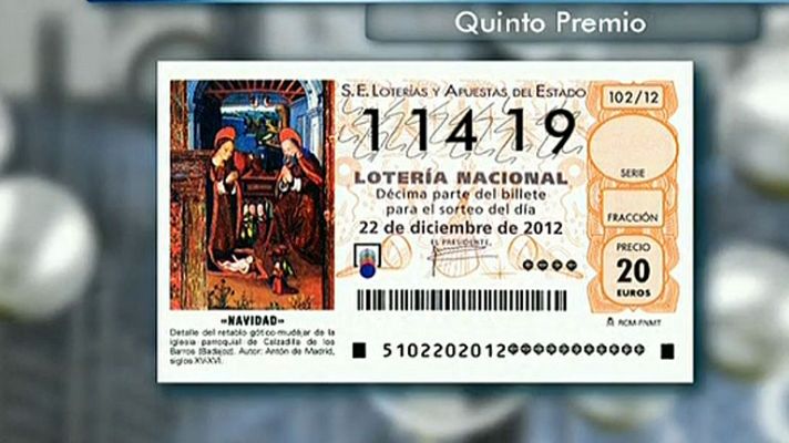 Lotería de Navidad - El 11.419, primer quinto premio, dotado con 60.000 euros