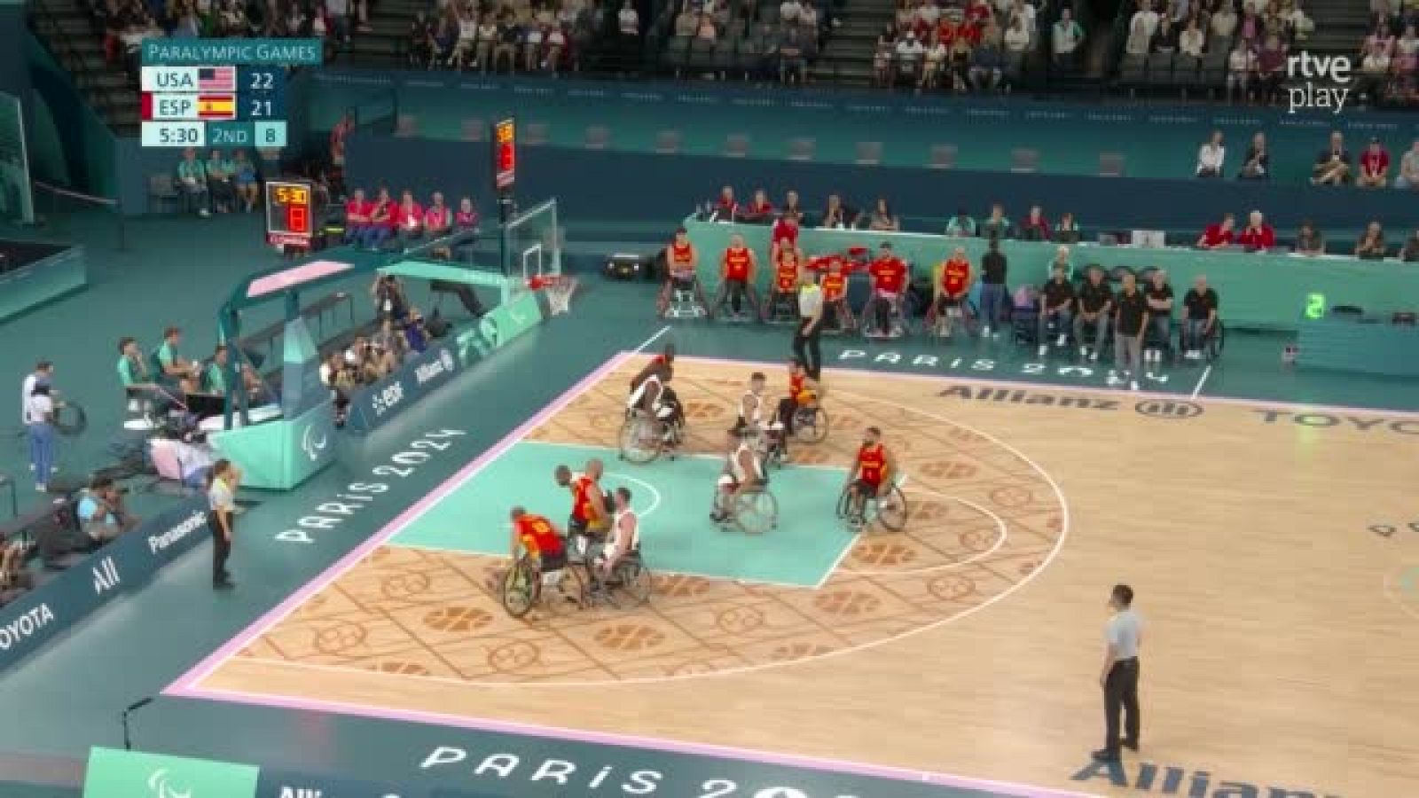 España cae contra EEUU en su debut en los Juegos Paralímpicos 2024 - Baloncesto en silla de ruedas Paralímpicos París 2024 | Ver