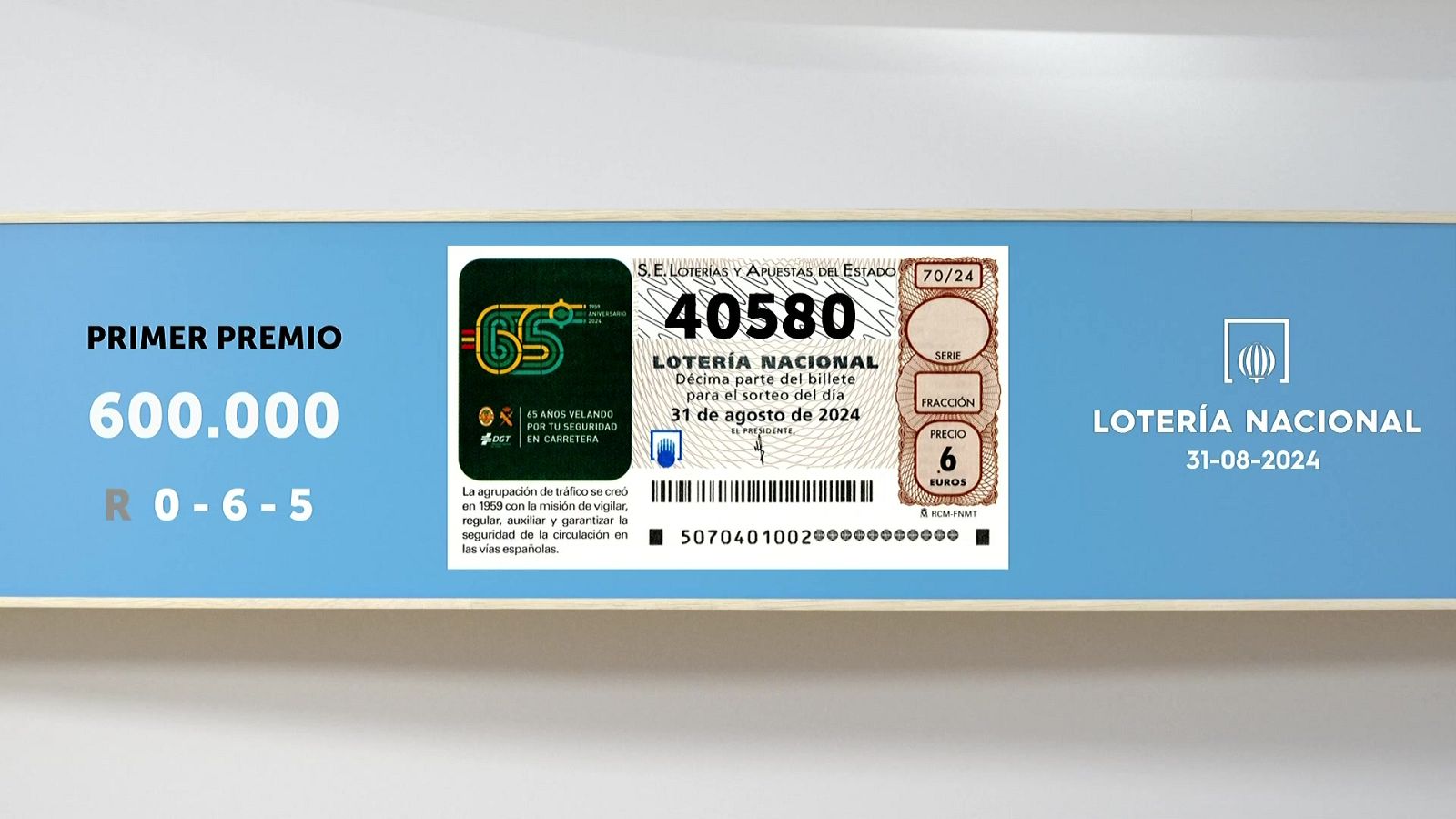 Sorteo de la Lotería Nacional del 31/08/2024 - Ver ahora