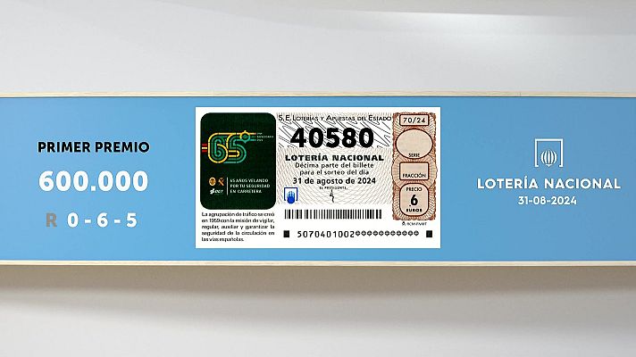 SELAE - Sorteo de la Lotería Nacional del 31/08/2024