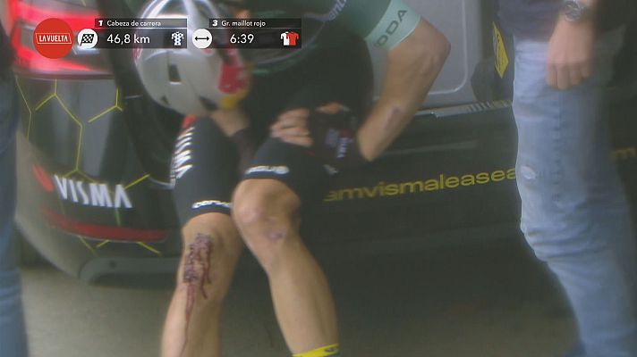 Vuelta ciclista a España - Van Aert sufre una dura caída en un descenso en la Vuelta