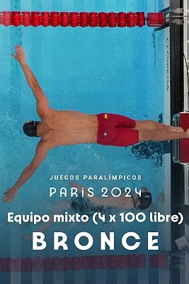 Natación Paralímpicos Paris 2024 - España consigue la medalla nº 32 con el bronce en relevo mixto 4x100m libres
