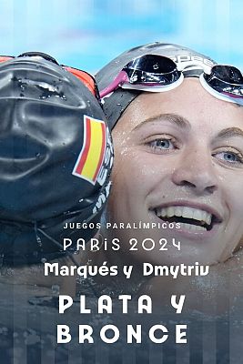 Natación Paralímpicos Paris 2024 - Doblete en 200m estilos femenino SM9 con plata de Nuria Marqués y bronce de Tasy Dmytriv