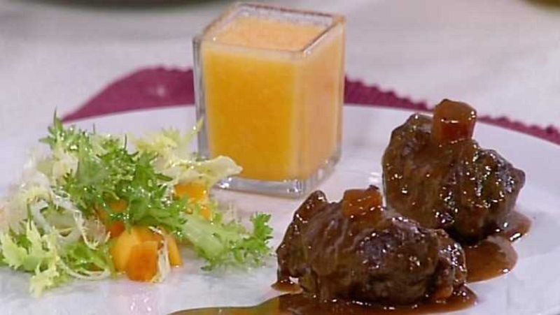 Cocina con Sergio - Carrilladas estofadas con sorbete de limón y mandarina - ver ahora