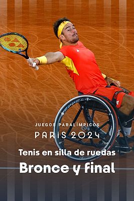 Tenis en silla de ruedas Paralímpicos Paris 2024 - Bronce y final (M). Pista Philippe Chatrier. M. de la Puente (ESP) vs. G. Fdez (ARG) // A. Hewet (GBR) vs. T. Oda (JPN)