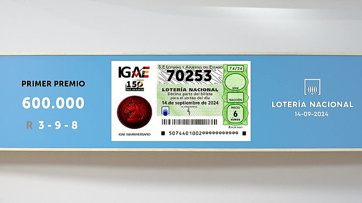 SELAE - Sorteo de la Lotería Nacional del 14/09/2024