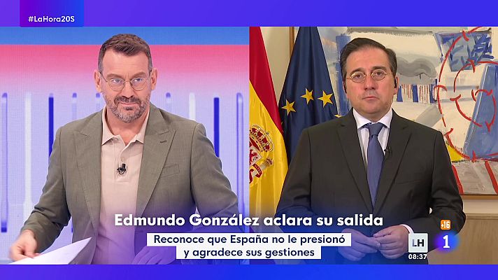 La hora de La 1 - Albares espera que el PP pida perdón y lamenta que haya "obligado" a Edmundo González a emitir su comunicado