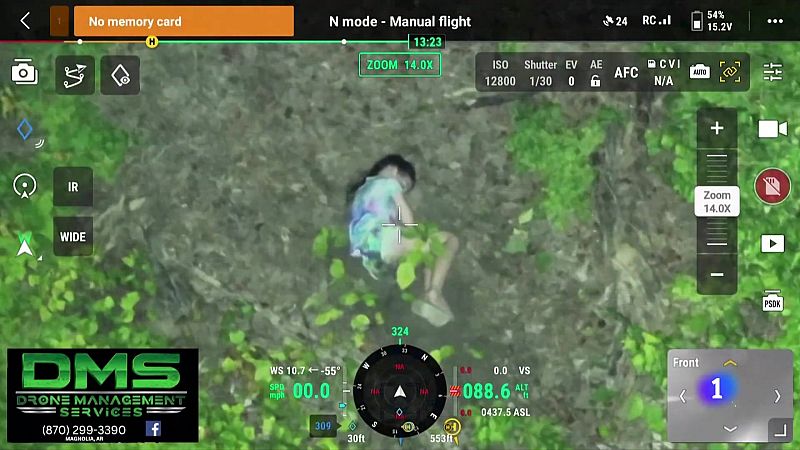 Un dron térmico encuentra a una niña perdida en un bosque de EEUU | Ver