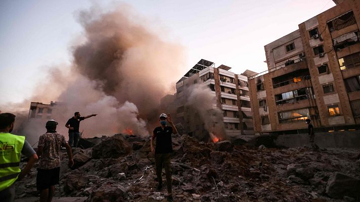 Telediario 2 - El líder de Hezbolá, el principal objetivo del bombardeo a las afueras de Beirut