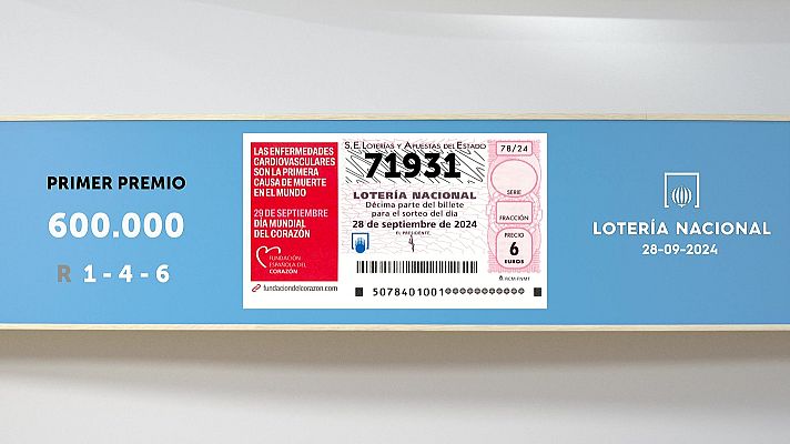 SELAE - Sorteo de la Lotería Nacional del 28/09/2024