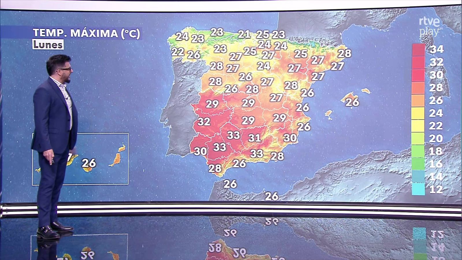 Ascenso notable de las temperaturas máximas en el área cantábrica, Pirineos, meseta Norte, alto Ebro y entorno de la Ibérica. - ver ahora