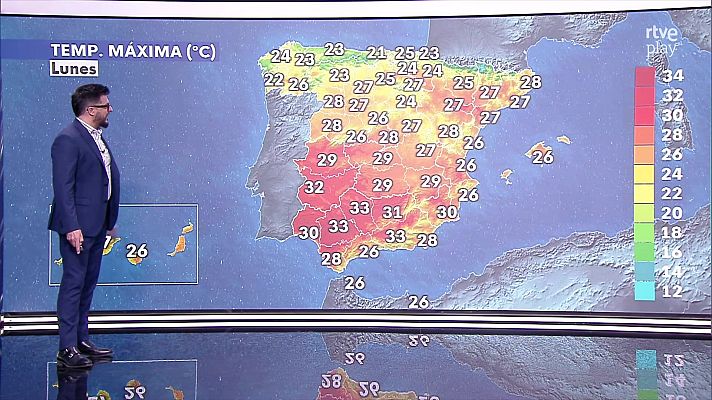 El tiempo - Ascenso notable de las temperaturas máximas en el área cantábrica, Pirineos, meseta Norte, alto Ebro y entorno de la Ibérica.