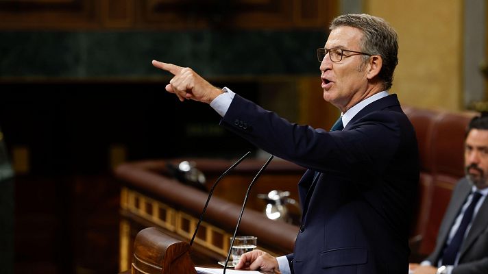 Telediario 1 - Feijóo cuela la ley que beneficia a etarras en el debate sobre migración