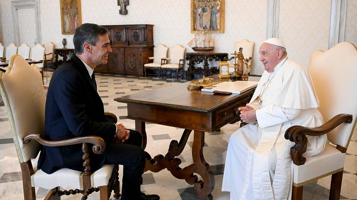 Telediario 1 - Sánchez se reúne con el papa Francisco para tratar la situación en Oriente Medio