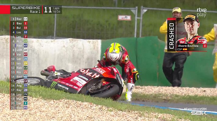 Mundial de Superbike - Álvaro Bautista se cae y se despide matemáticamente de su tercer título seguido de Superbike