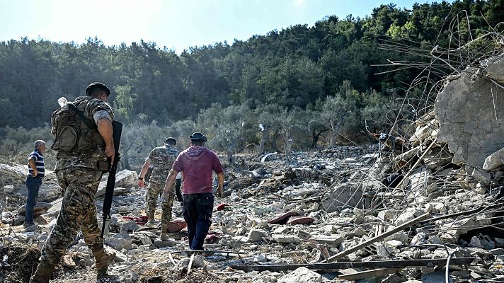 Telediario 1 - Un bombardeo israelí arrasa una casa de cuatro plantas en el norte del Líbano