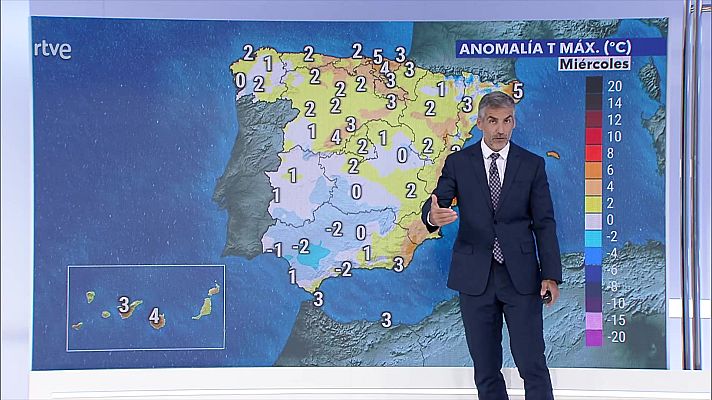 El tiempo - Precipitaciones localmente fuertes y/o  en amplias zonas de la mitad oeste peninsular, Pirineos y norte de Canarias