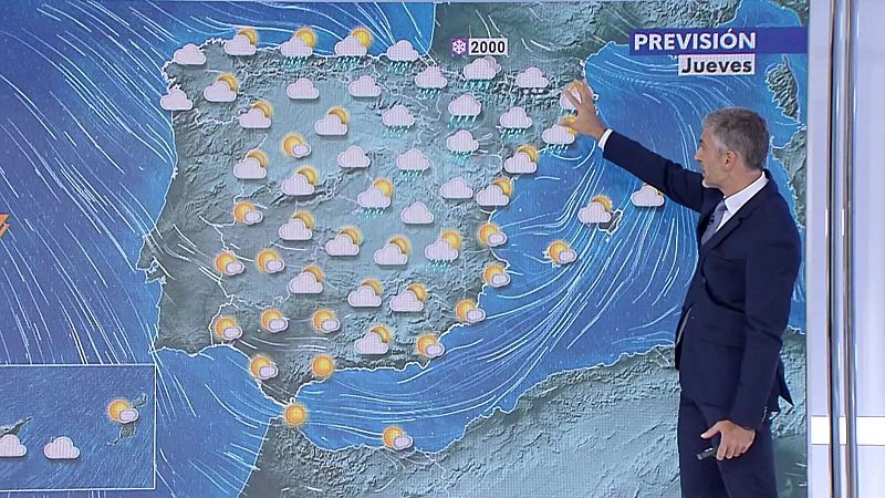 Precipitaciones localmente fuertes y/o persistentes en el entorno de Pirineos, en zonas del Cantábrico y en Sierra Morena - ver ahora