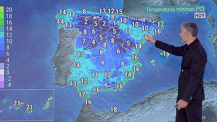 El tiempo - Intervalos de viento fuerte y rachas muy fuertes en el Bajo Ebro, con precipitaciones localmente fuertes en  Girona