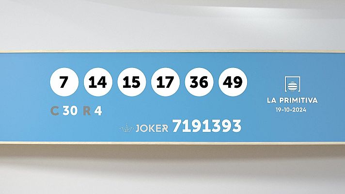 SELAE - Sorteo de la Lotería Primitiva y Joker del 19/10/2024