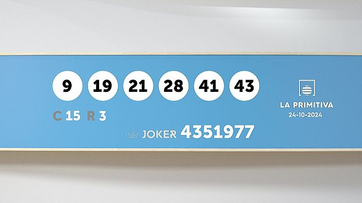 SELAE - Sorteo de la Lotería Primitiva y Joker del 24/10/2024