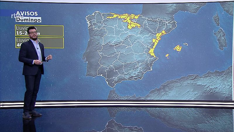 Chubascos y tormentas fuertes y/o persistentes, en nordeste, Levante y Baleares, muy fuertes en litorales catalanes - ver ahora