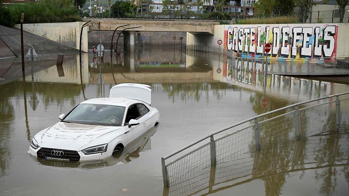 Telediario 2 - Inundaciones en el sur de Barcelona