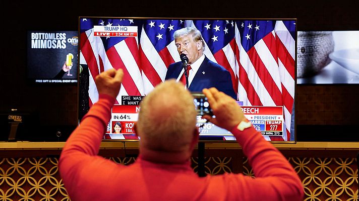 Telediario 1 - Sánchez, Feijóo y Abascal felicitan a Trump por su victoria electoral