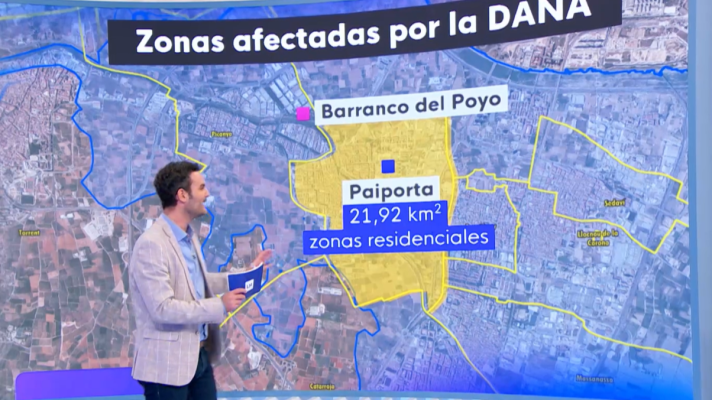 La hora de La 1 - El mapa de la DANA en Valencia: "Marcamos exactamente el área de la inundación"
