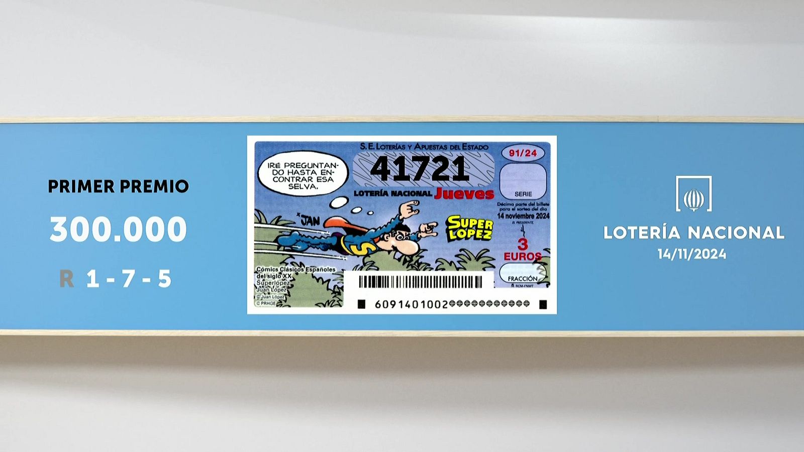 Sorteo de la Lotería Nacional del 14/11/2024 - Ver ahora