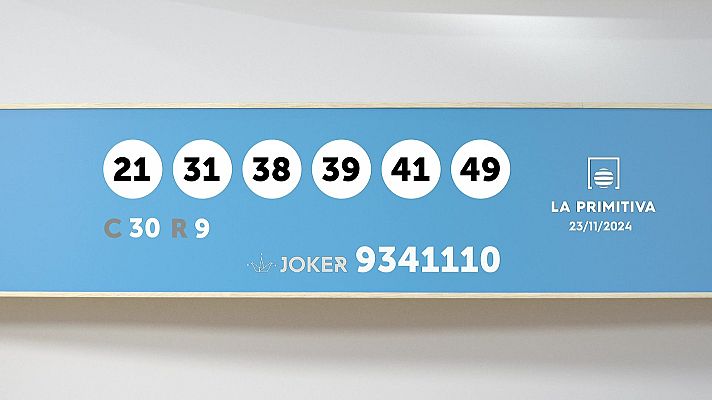 SELAE - Sorteo de la Lotería Primitiva y Joker del 23/11/2024