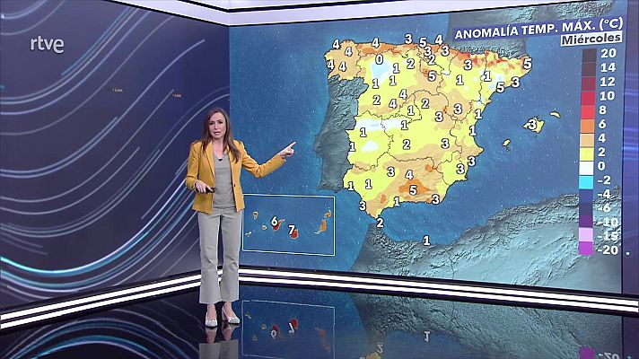 El tiempo - Descenso notable de las máximas en amplias zonas de la meseta Norte, alto Ebro y Cantábrico oriental