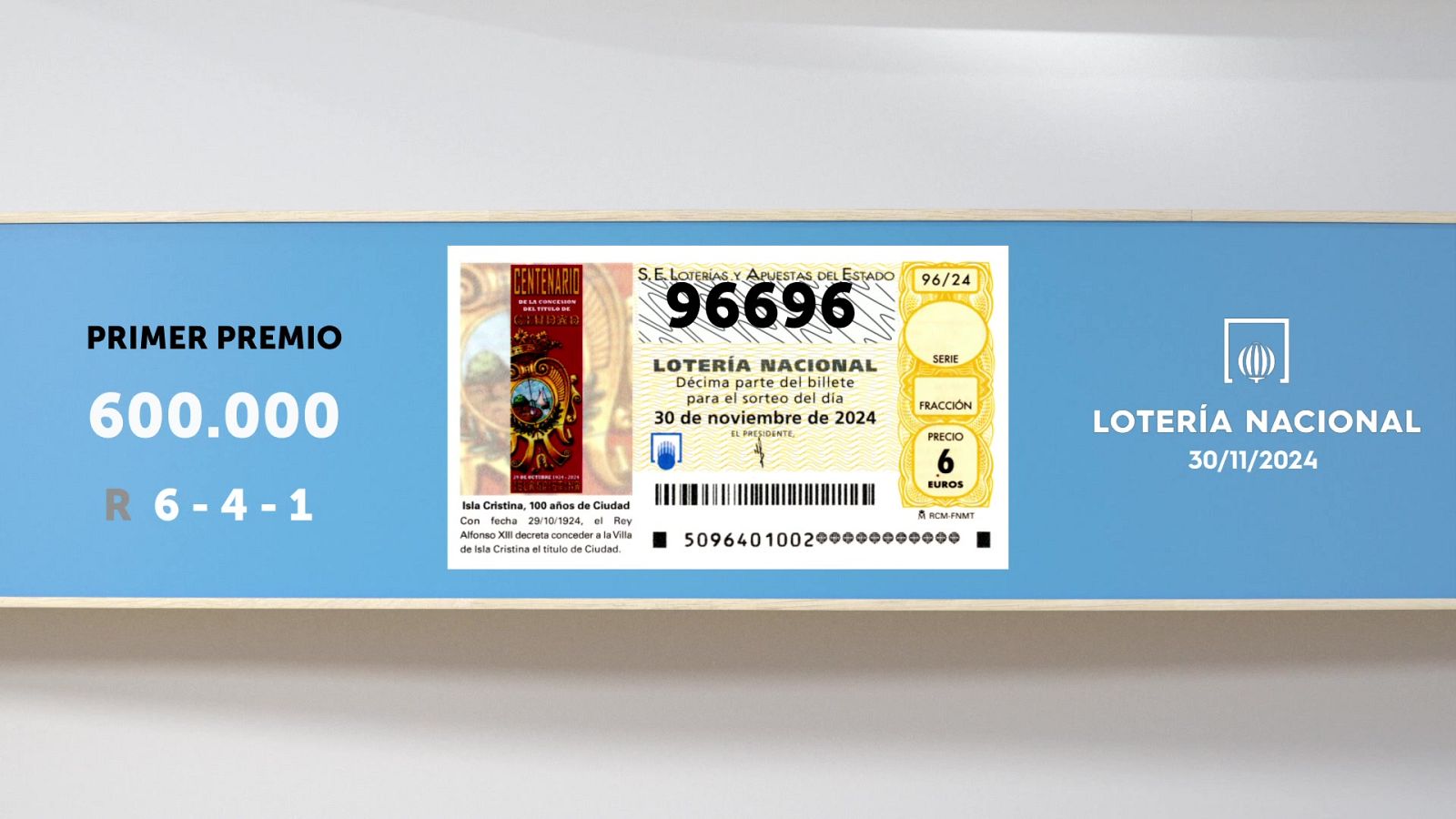 Sorteo de la Lotería Nacional del 30/11/2024 - Ver ahora