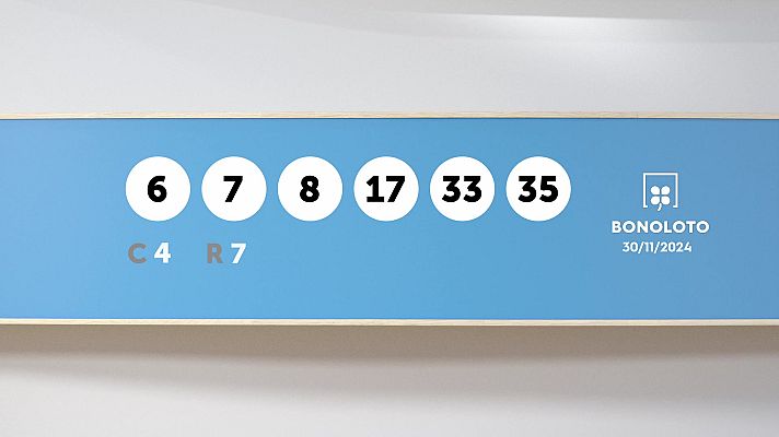 SELAE - Sorteo de la Lotería Bonoloto del 30/11/2024