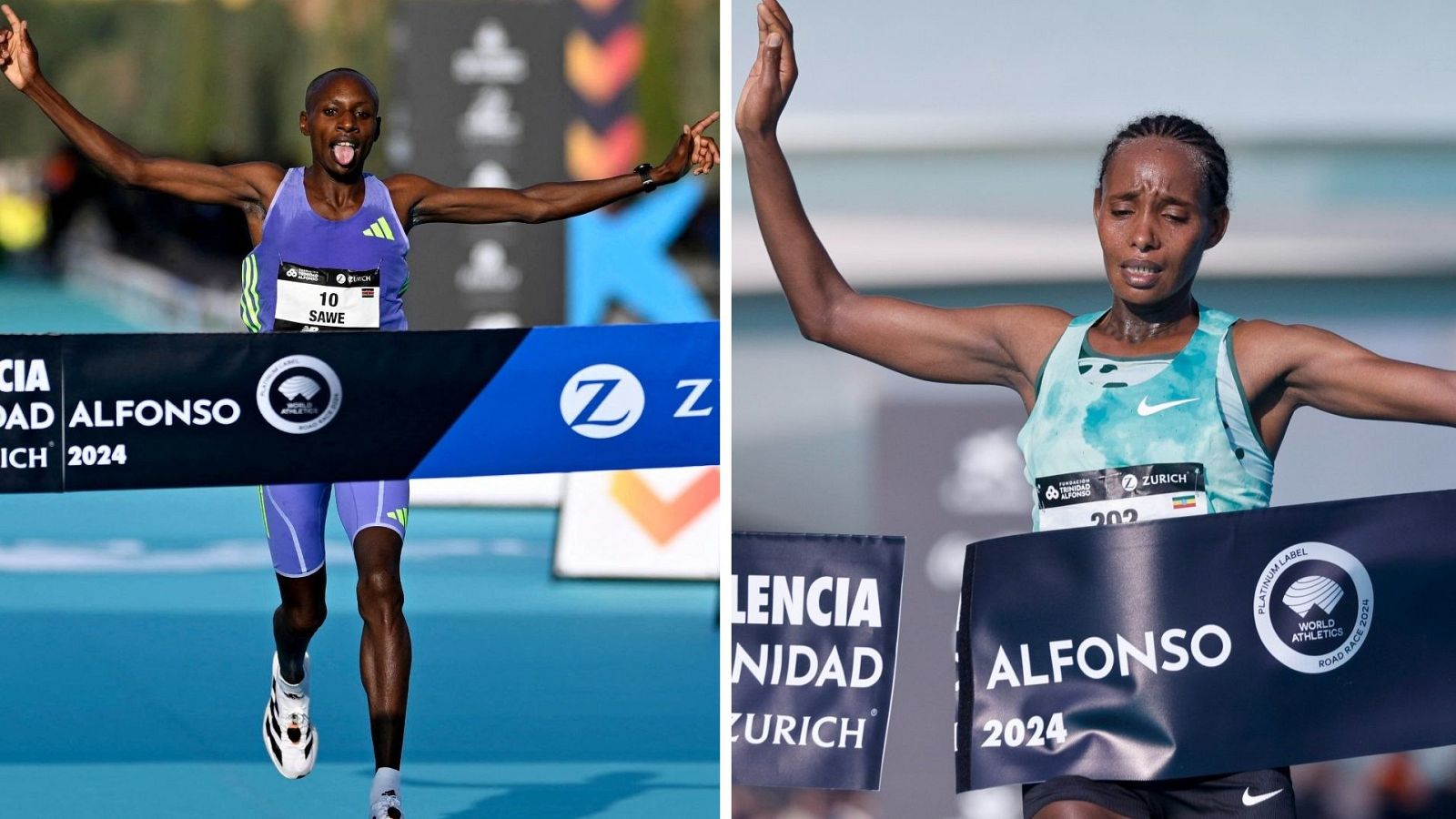 Sebastian Sawe y Megerte Alemu ganan la maratón de Valencia 2024 - Atletismo | Ver