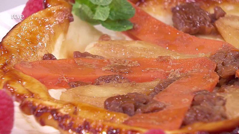 Tarta de batata, castañas hervidas y pera - Saber vivir | Ver