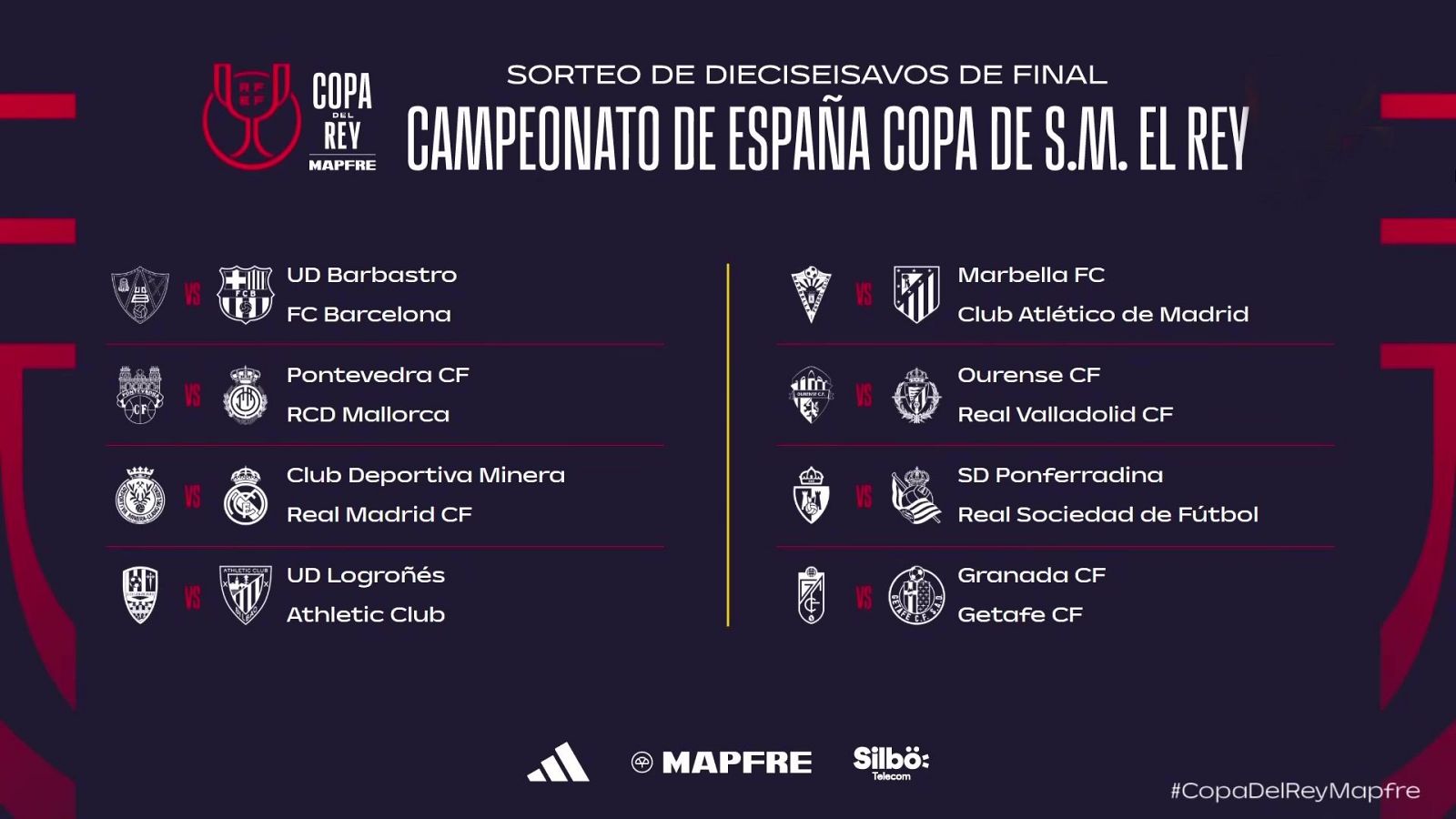 Fútbol - Sorteo Copa del Rey. 1/16 de final - ver ahora