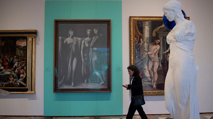 Telediario 2 - El arte clásico y contemporáneo se abrazan en la exposición 'Reflejos. Picasso/Koons en la Alhambra'