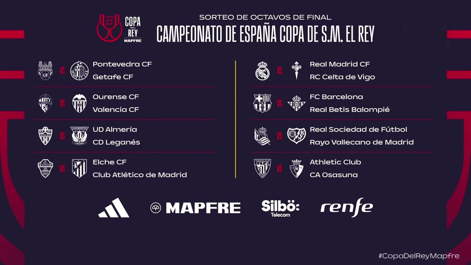 Fútbol - Sorteo Copa del Rey 1/8 de Final  - ver ahora