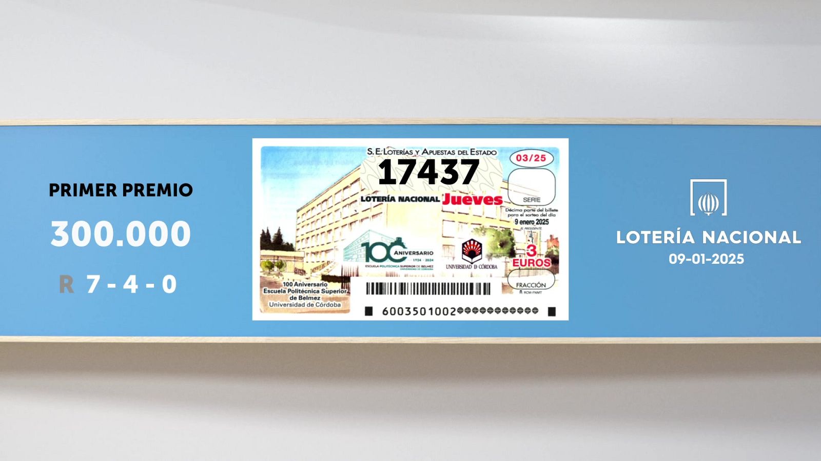 Sorteo de la Lotería Nacional del 09/01/2025 - Ver ahora