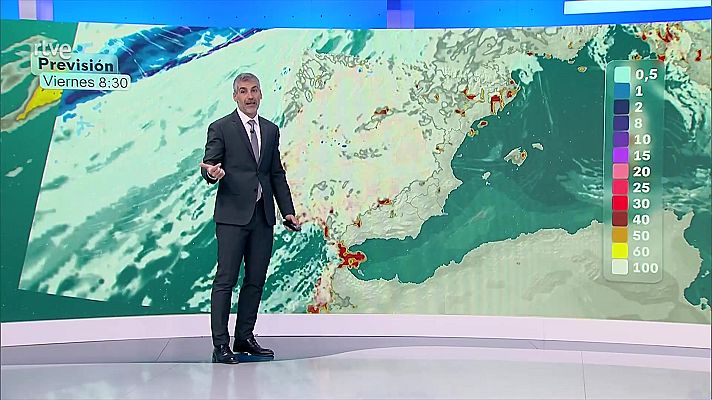 El tiempo - Precipitaciones en el oeste del Sistema Central, y que se esperan localmente fuertes y con tormenta en Andalucía occidental y en La Palma