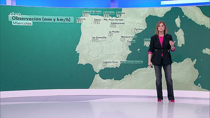 El tiempo - Viento muy fuerte en noroeste peninsular, Cordillera Cantábrica, este, Baleares y litorales de Canarias