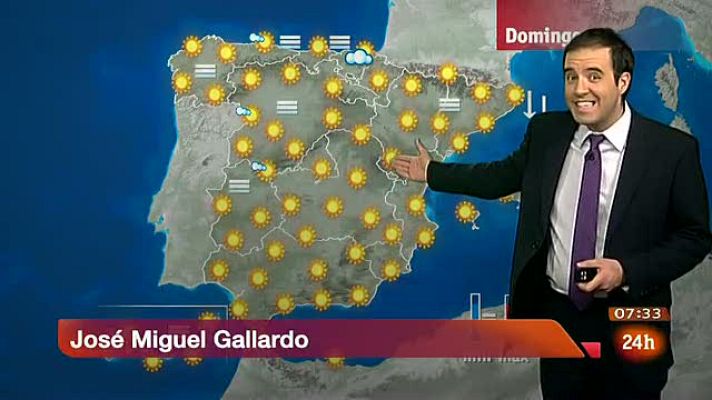 El tiempo - Despejado con nubes en Pirineos, Cantábrico y Andalucía