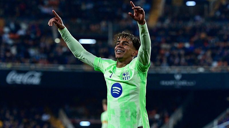 Lamine Yamal agudiza el infortunio valencianista con el quinto gol del Barça