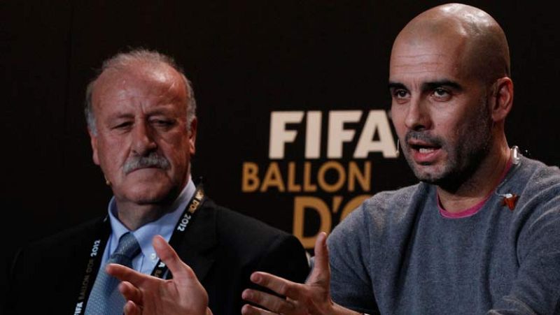 El seleccionador nacional de fútbol, Vicente del Bosque, ha asegurado este lunes que es una "satisfacción" para el fútbol español que tanto él como el exentrenador del FC Barcelona Pep Guardiola estén nominados, junto al madridista José Mourinho, par