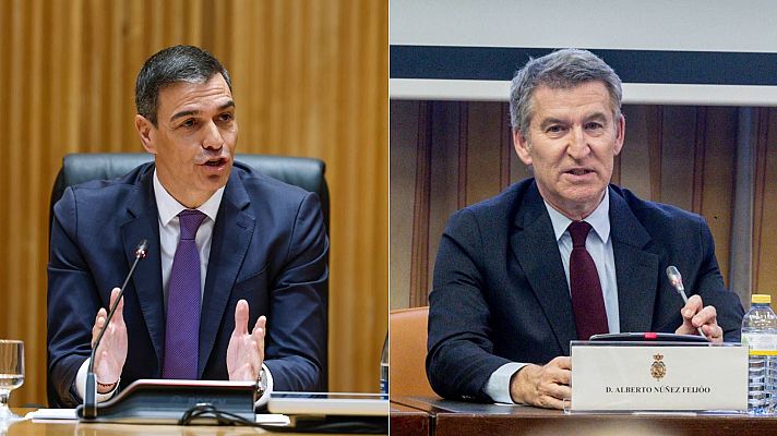 Telediario 1 - Sánchez y Feijóo abren el curso parlamentario en el Congreso rodeados de sus diputados y senadores