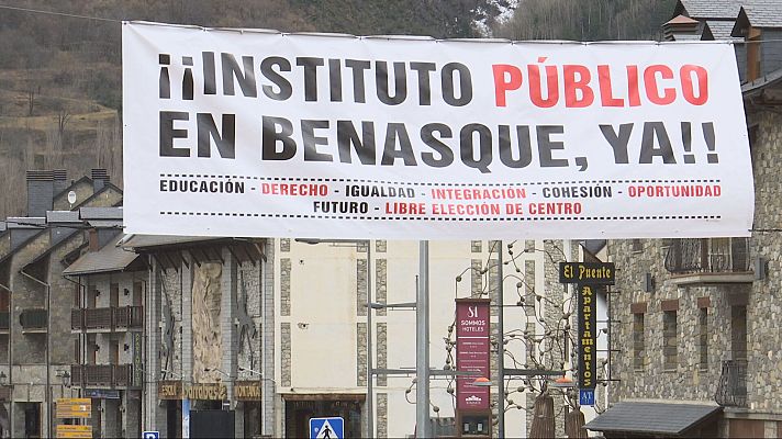 Telediario 1 - Polémica en el Valle de Benasque por el futuro del instituto de la localidad