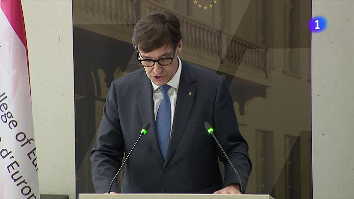 L'Informatiu - Salvador Illa defensa a Bruges el reconeixement del català a Europa