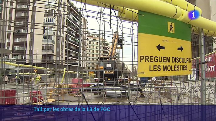 L'Informatiu - Tallat un tram del carrer Urgell per les obres de l'L8 durant un any